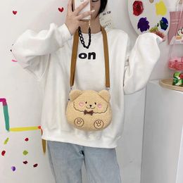 Bag Korean Women Small Plush Shoulder Female Japanese Ins Cute Student Lamb Hair Cartoon Messenger