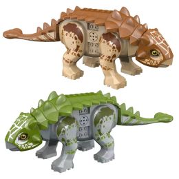 With Sound Assembled Building Blocks Dinosaur World T-Rex Velociraptor Triceratops Jurassic Animal Model Bricks Figure Toys Gift