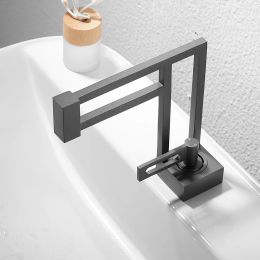 BAKALA Modern Basin Faucets Black Sink Mixer Taps Brass Bathroom Taps Square Vessel Sink Faucet Black Basin Mixer Cold Hot Water