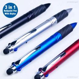 3in1 Ballpoint Pen With Capacitive Touch Screen Stylus Black Blue Red Colour Ink 0.7mm Tip For Office Wrting Signature Ball Pen