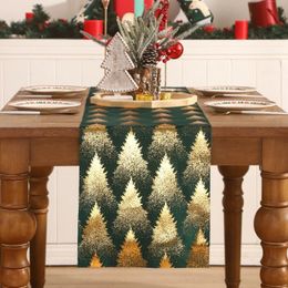 Christmas Tree Decoration Table Runner Christmas Stocking Kitchen Party Holiday Year Decoration Dinner Dresser Tablecloth 240325