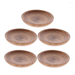 Plates 5pcs Dipping Bowls Wooden Sauce Soy Dishes Vinegar