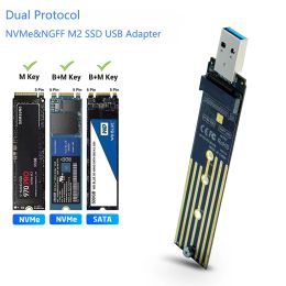 Enclosure M.2 NVMe USB Adapter Dual Protocol NVMe SATA M2 SSD Board USB3.1 10gbps USB A Adapter Converter for M2 2230 2242 2260 2280 SSD