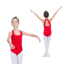 Stage Wear Ballet Dancewear Red Cotton/Lycra Tank Leotards Girls Kids Basic Dancing Gymnastics Bodysuit