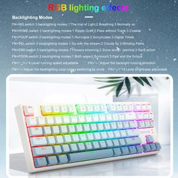 REDRAGON CASS K645W RGB USB Mechanical Gaming Wired Keyboard Blue Switch DIY Led Backlit 87 Keys Gamer for Computer PC Laptop