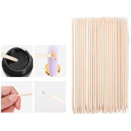 100Pcs Nail Cuticle Pusher Wood Sticks Wooden Design Nail Gel Polish Drawing Stick For Nail Art Tools Nail Manicures Remover