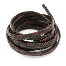 9mm 2meters Flat Braided PU Leather Bracelet Findings PU Leather Cord String Rope DIY Necklace Bracelet Making