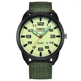 Wristwatches 1pc / Lot Men Genuine XI Brand Watches Fashion Simple Nylon Band Date Army Quartz Watch Erkek Barato Saat Reloj Hombre