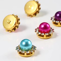50pcs Pearl Rhinestone Sewing Beads Gold Colour Claw Base Cabochons for Needlework Bow Embellishments DIY Accessories Decoration