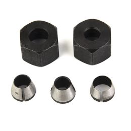 5pcs/Set Trimmer Collet Chuck Router Bit Collet Chuck Adapter Engraving Trimming Machine Router Tool 1/4" 6/6.35/8mm