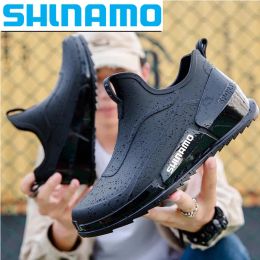 Boots 2023 Men Fishing Shoes Rainboots Waterproof Rain Boots Water Shoes Outdoor Nonslip Lightweight Comfortable Rubber Wading Shoes