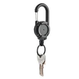 1Pcs Anti-theft Metal Easy-to-pull Buckle Rope Elastic Keychain Sporty Retractable Key Ring Anti Lost Ski Pass ID Card