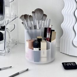 Storage Bottles 360° Rotatable Makeup Brush Box Bucket Ins Eyebrow Pencil Lipstick Transparent Large-capacity