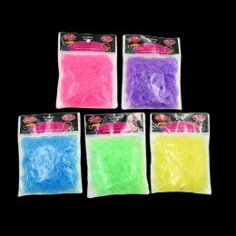 600Pcs New ColorTransparent Fluorescence Glow Bracelets Making Supplies DIY Rubber Loom Bands Wrist Necklaces Child Party Toys