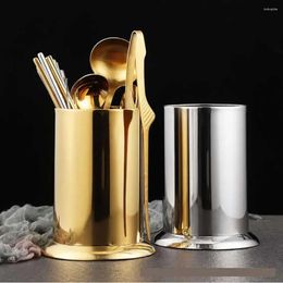 Storage Bottles 6 Inch Stainless Steel Chopstick Box Cutlery Drain Rack Organizer Holder Gold Tableware Drainer