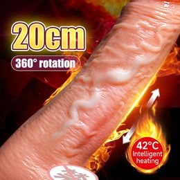 Realistic Big Dildo Vibrator Telescopic Female Masturbation Suction Cup Heating Penis Remote Control Dick for Women sexy Toys