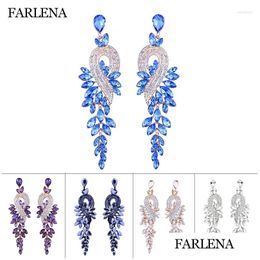 Dangle Chandelier Earrings Bridal Jewellery Luxury Crystal Leaf Large Long Drop For Women Party Jewellery Accessory Delivery Otn58