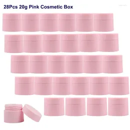 Storage Bottles 28Pcs/Sets 20g Pink Travel Face Cream Jar Cosmetic Box Refillable Bottle Portable Empty Plastic Tight Waist Container With