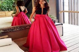 Real Po Two Tone Ball gown Formal Evening Dresses Black Crystal Boat Neck Deep V Open Back with Sash Long Pageant Prom Gowns8020464
