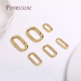 18K Gold Plated Oval/Heart Carabiner Spring Clasps Push in Gate Lock Jewellery Clasp For DIY Handmade Jewellery Making Accessories