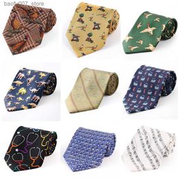 Neck Ties Hot selling silk animal pattern printed tie 10cm widened pure silk business casual mens tieQ