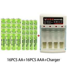 Original Rechargeable Battery 1.5V AA9800mAh+AAA8800mAh+Charger for Computer Clock Radio Video Game Digital Camera AA AAAbattery
