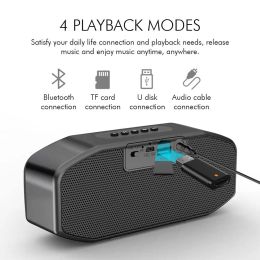Mini Portable Bluetooth Speaker Home 6D Surround Stereo Subwoofer with Led Clock RGB Cool Lighting Outdoor Party Subwoofer FM