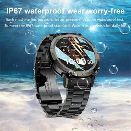 2024 New FOR Huawei Xiaomi Military grade men SmartWatch AMOLED Full touch screen With LED Flashlight Outdoor sports SmartWatch