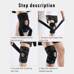 1PC Knee Brace Support Sleeve Adjustable Open Patella Stabiliser Protector Sports Running Knee Wrap for Arthritis Meniscus Tear