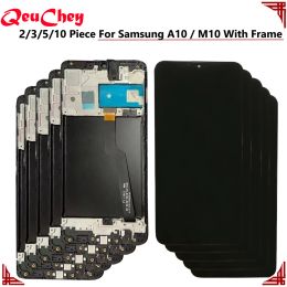 2/3/5/10 Piece/Lot OLED For Samsung A10 A105 A105F / M10 M105 LCD Display Monitor Touch Screen Digitizer Assembly With Frame