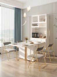 Rock folding dining table, dining edge cabinet, integrated modern and minimalist kitchen storage, tea and wine cabinet