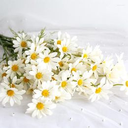 Decorative Flowers 5/10Pcs Silk Daisy Bouquet Artificial Vase Home Decoration Accessories Wedding Dining Table Christmas Pography Props