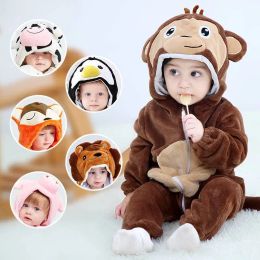 Kigurumi Dinosaur Newborn Baby Clothes Pyjamas Boy Girl Onesie Infant Winter Warm Animal Cosplay Costume Outfit Hooded Overalls