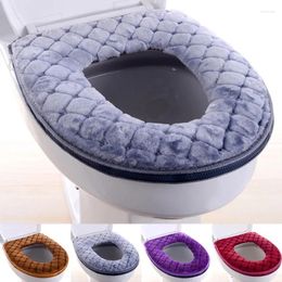 Toilet Seat Covers Bathroom Cover Soft Warm Plush Lid Pad Home Decoration Waterproof Zipper Leather