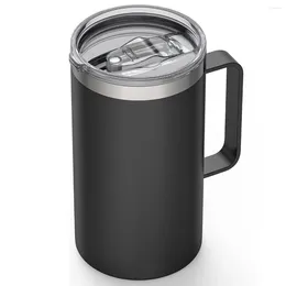 Mugs Insulated Coffee Mug With Lid Stainless Steel Cup Double Wall Vacuum Tumbler Handle Portable