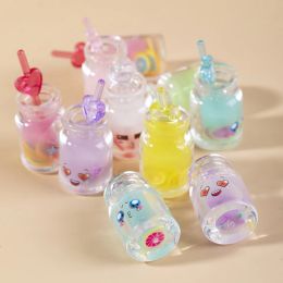 10Pcs Cute Mix Plastic Bottles Milk Tea Cup Ball Charms Pendant Diy Findings Keychain Bracelets Pendant For Jewelry Making