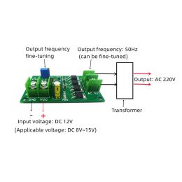 200W DC 12V to AC 12V Inverter 50Hz Square Wave Signal Generator Module 12W AC 12V to 220V Power Transformer Board