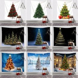 Tapestries Nordic Minimalist Christmas Selling Tapestry Tree Wall Cloth Decoration Mesh Red Background