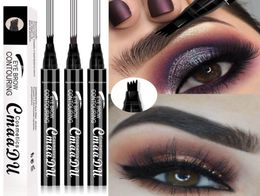 Cmaadu liquid eyebrow pencil waterproof long lasting 4 Head black coffee Grey eyebrow Enhancer tattoo pen7892015