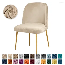 Chair Covers Velvet Washable Cover Soft Dining Seat Elastic Makeup Curved Slipcovers For Living Room Home Decor