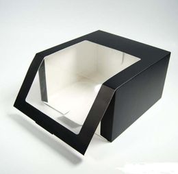 100pcs Paper Hat Box With PVC Window Baseball Cap Beret Party Hat Packing Boxes Gift Packaging Box SN34686842648