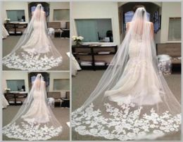 White Ivory Catherdral Bride 3M Long Wedding Veils Lace with Comb In stock 2019 Accessories80852581154886