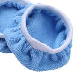 7-8 Inches 5 Pieces Blue Auto Car Polisher Pad Soft Microfiber Waxing Polishing Bonnet Buffing Pad Cover