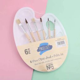 Drawing Gouache Brush Student Artist Art Painting Supplies Art Oval Palette Brush Set Oil Painting Palette Watercolour Tray