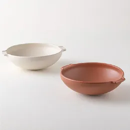 Bowls Binaural Bowl Household Oven With Baking Ceramic Baked Rice Fruit Salad European Creative