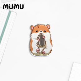 2023 New Cool Wizard Hamster Lapel Pin Cute Mouse Acrylic Brooches Handmade Epoxy Jewelry Shirt Bag Badge