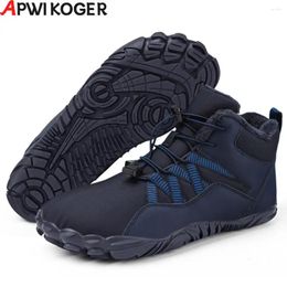 Fitness Shoes Women Warm Ankle Boots Thickened Men Walking Sneakers Wear-resistant Rain-protection Oxford Cloth Rubber For Lawn Home