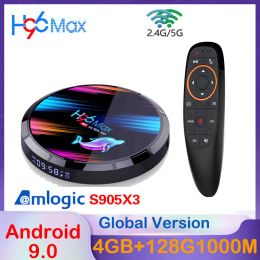 Box H96 Max X3 Smart TV BOX Android 9.0 Amlogic S905X3 2.4G 5G Dual Wifi 4G 128GB 1000M USB3.0 BT 8K Set Top Box Media Player