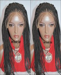 180density Handmade lace frontal cornrow wig africa american women style Box Braid wig Crochet Braids lace front wig with baby hai7291275