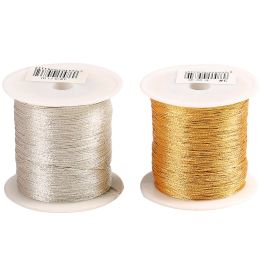 240/100 Meter Silver Golden Cord 0.2/0.4/0.6/0.8mm Thread Chinese Knot Cord String Rope For DIY Braided Tassel Bracelet Making